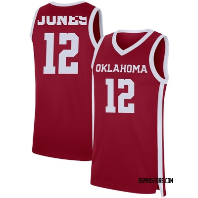 Men's Jadon Jones Oklahoma Sooners Replica Basketball Jersey - Crimson