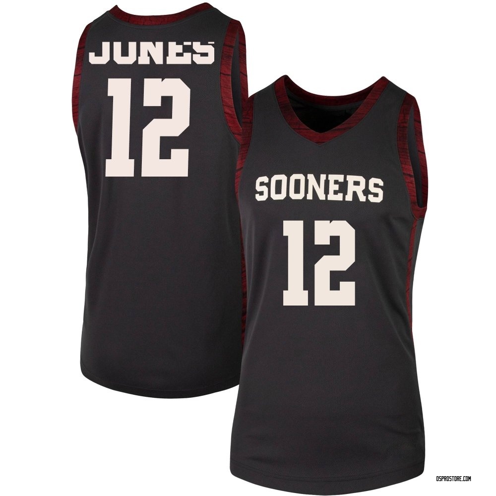 Women's Jadon Jones Oklahoma Sooners Replica Basketball Jersey - Anthracite