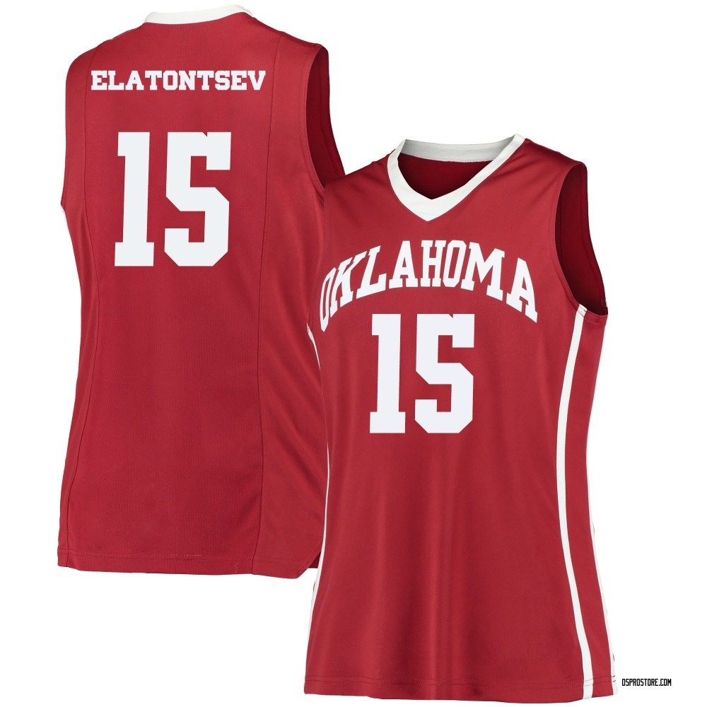 Women's Kirill Elatontsev Oklahoma Sooners Replica Performance Basketball Jersey - Crimson