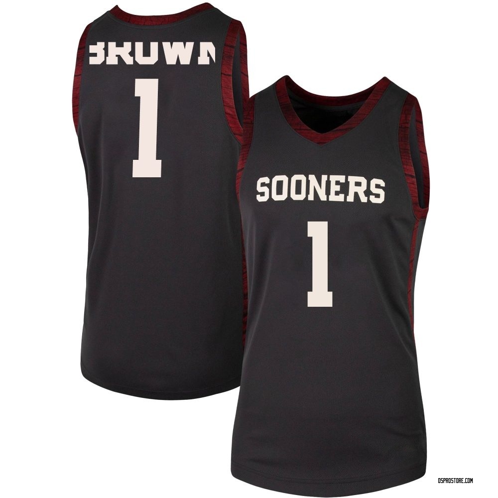 Women's Xzayvier Brown Oklahoma Sooners Replica Anthracite Basketball Jersey - Brown