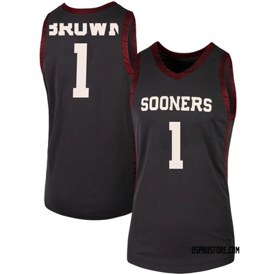 Women's Xzayvier Brown Oklahoma Sooners Replica Anthracite Basketball Jersey - Brown