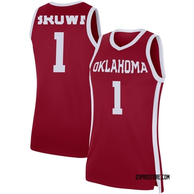 Women's Xzayvier Brown Oklahoma Sooners Replica Crimson Basketball Jersey - Brown
