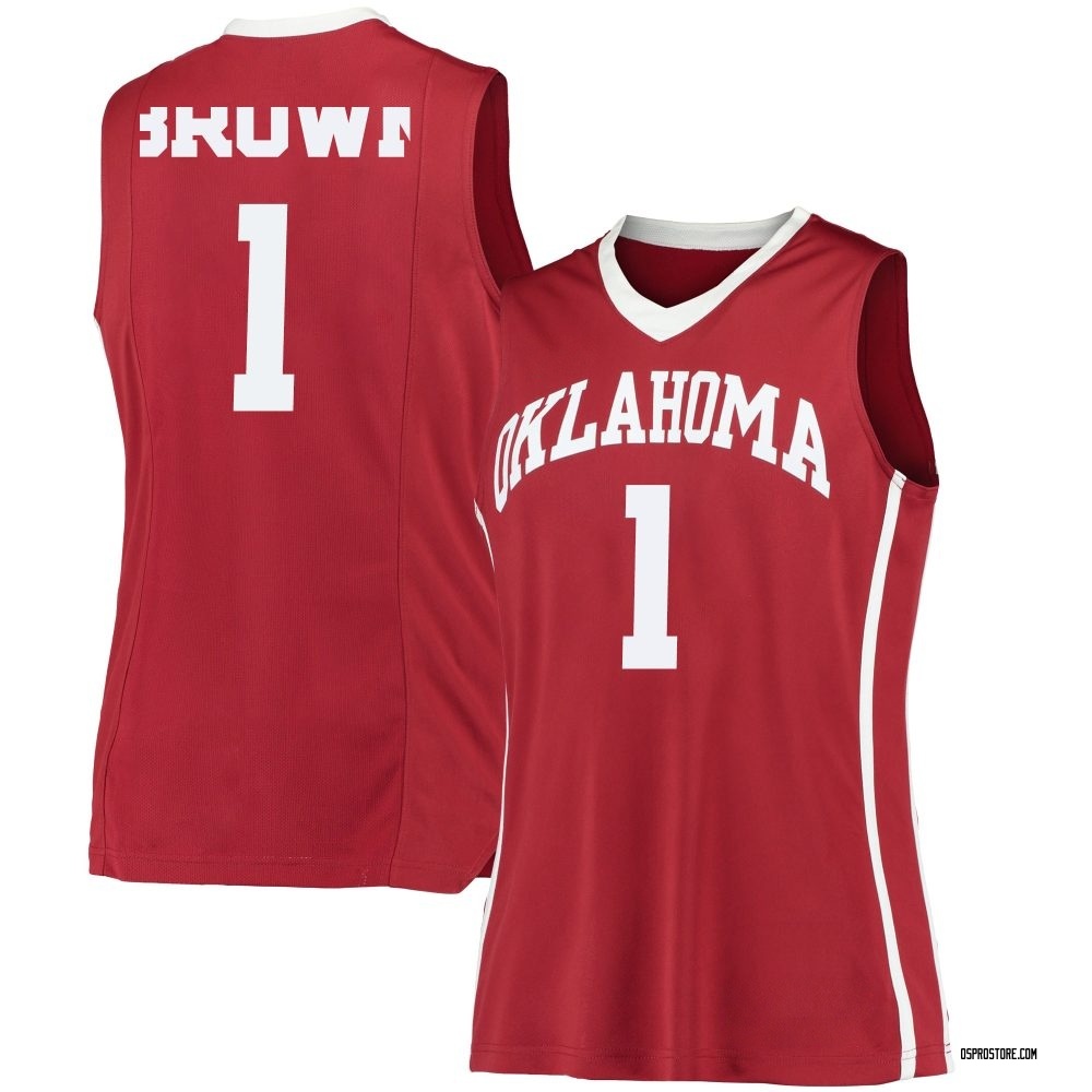 Women's Xzayvier Brown Oklahoma Sooners Replica Crimson Performance Basketball Jersey - Brown