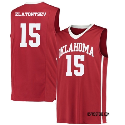 Youth Kirill Elatontsev Oklahoma Sooners Replica Performance Basketball Jersey - Crimson