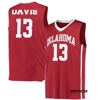 Youth Tae Davis Oklahoma Sooners Replica Performance Basketball Jersey - Crimson