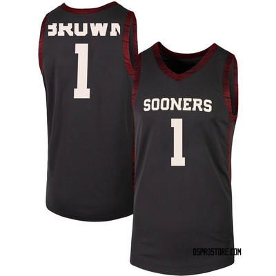Youth Xzayvier Brown Oklahoma Sooners Replica Anthracite Basketball Jersey - Brown